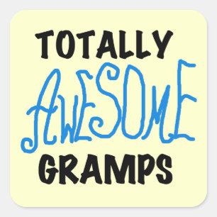 Sticker Carré T-shirts et cadeaux Blue Totally Awesome Gramps