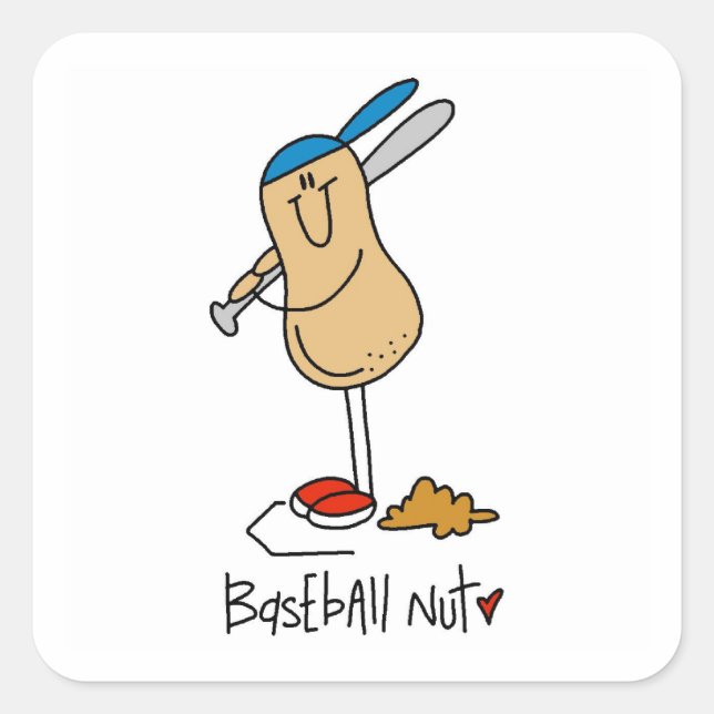 Sticker Carré T-shirts et cadeaux de baseball Nut (Devant)