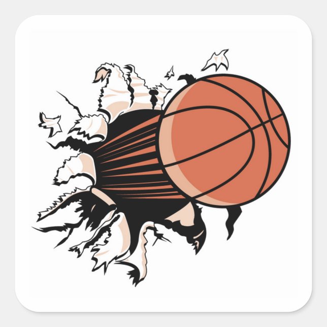 Sticker Carré T-shirts et cadeaux de Basketball (Devant)