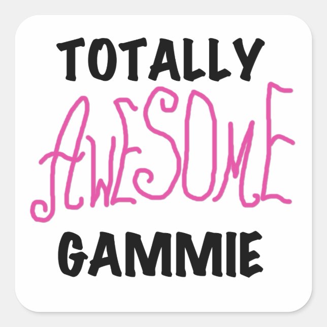 Sticker Carré T-shirts et cadeaux Gammie Pink totalement géniaux (Devant)