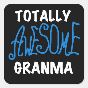 Sticker Carré T-shirts et cadeaux Granma Blue absolument géniaux