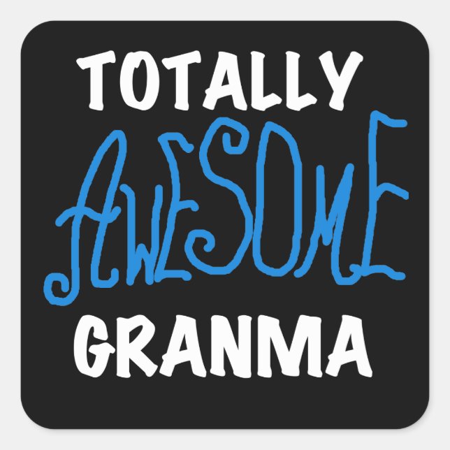 Sticker Carré T-shirts et cadeaux Granma Blue absolument géniaux (Devant)