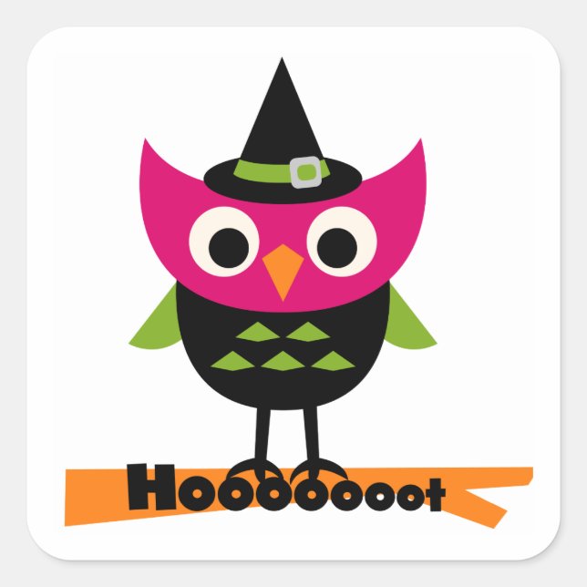Sticker Carré T-shirts et cadeaux Halloween Owl (Devant)
