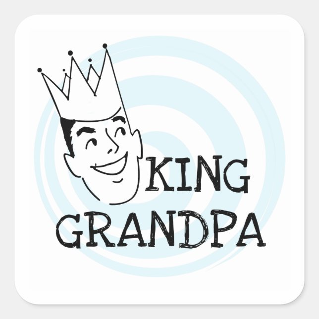 Sticker Carré T-shirts et cadeaux King Grandpa (Devant)