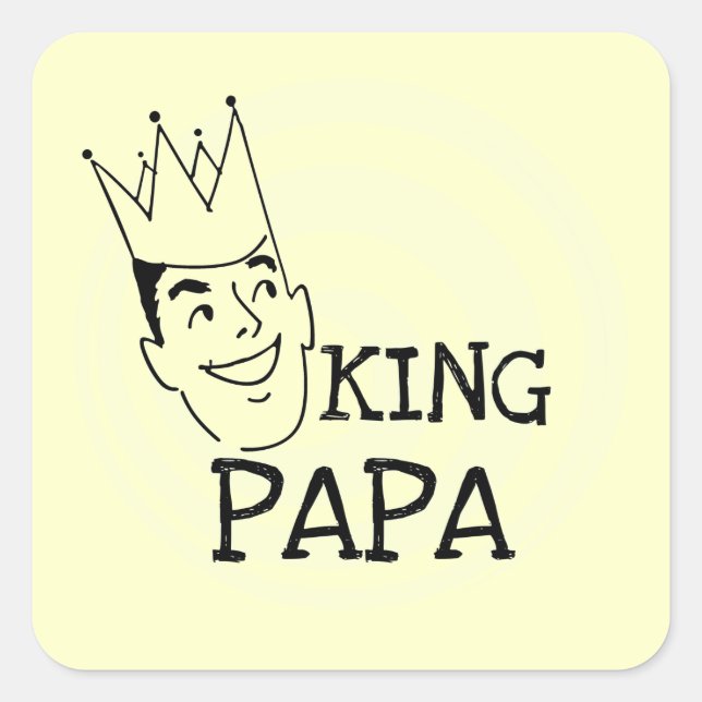 Sticker Carré T-shirts et cadeaux King Papa (Devant)