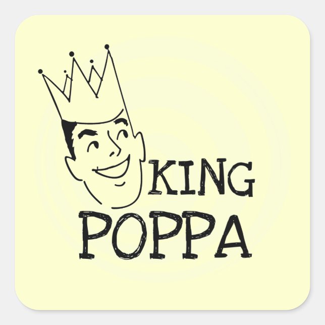 Sticker Carré T-shirts et cadeaux King Poppa (Devant)