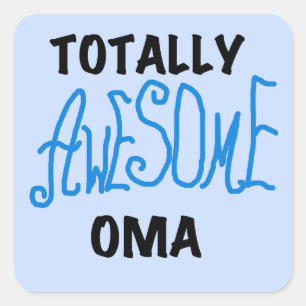 Sticker Carré T-shirts et cadeaux Oma Blue totalement géniaux