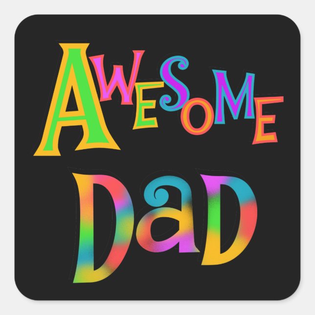 Sticker Carré T-shirts et cadeaux superbes papa (Devant)
