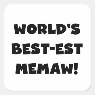 Sticker Carré T-shirts noir et blanc du Meilleur-est Memaw du