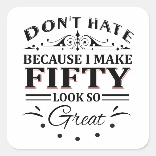 Sticker Carré T-shirts vieux de 50 ans (Devant)