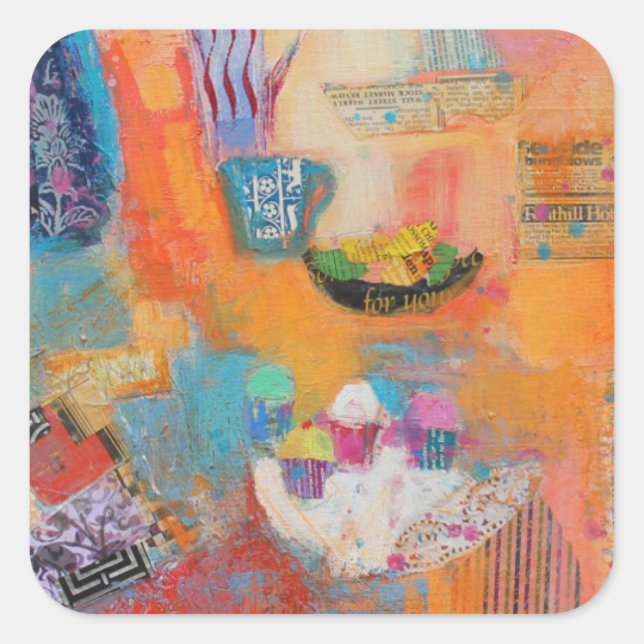 Sticker Carré Table d'été (Devant)