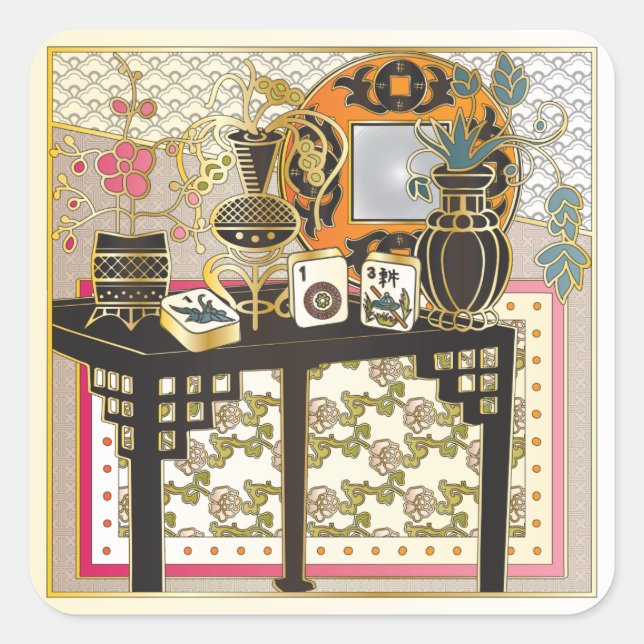 Sticker Carré Table Mah Jongg (Devant)