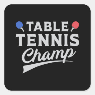 Sticker Carré Table Tennis Ping Pong Player Paddle Drôle Cadeau