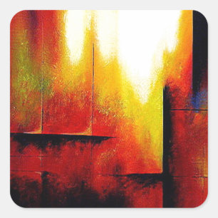 Sticker Carré Tableau Abstrait de Hizli