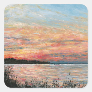 Sticker Carré Tableau de bord de plage Sunset