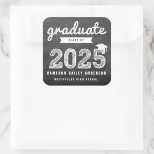 Sticker Carré Tableau De Bord Dessin Classe De Diplômés De 2024 