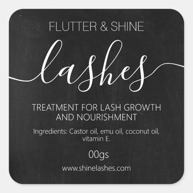 Sticker Carré Tableau noir Eyelash Eyebrow Eyebrow épaississant (Devant)