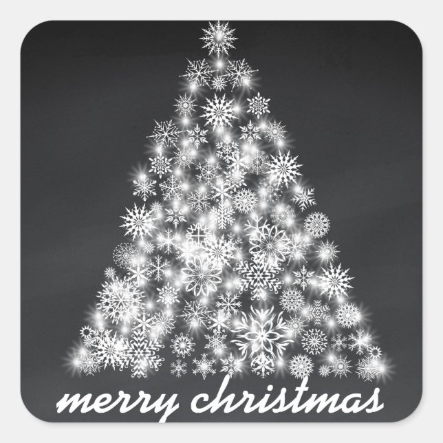 Sticker Carré Tableau noir Sparkboard Noël Sparkies Snowflake Tr (Devant)