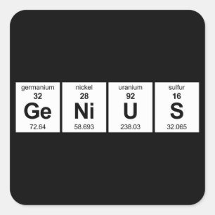 Sticker Carré Tableau périodique de génie