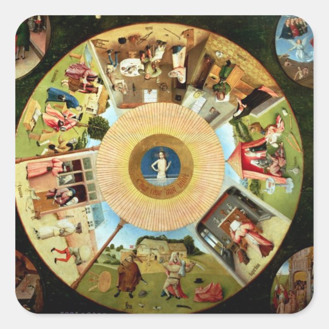 Sticker Carré Tablette des sept péchés mortels (Devant)