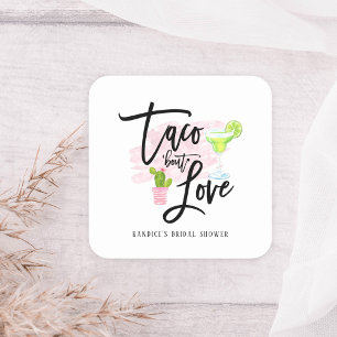 Sticker Carré Taco à propos d'amour : Fête de mariage
