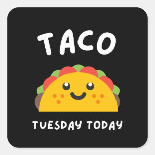 STICKER CARRÉ TACO MARDI AUJOURD'HUI