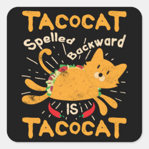 Sticker Carré Tacocat a orthographié vers l'arrière le taco de