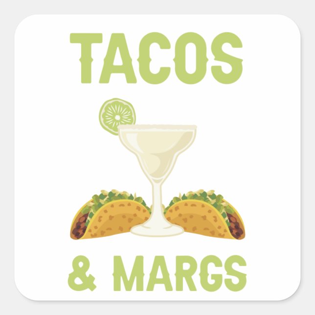 Sticker Carré Tacos Et Marges (Devant)