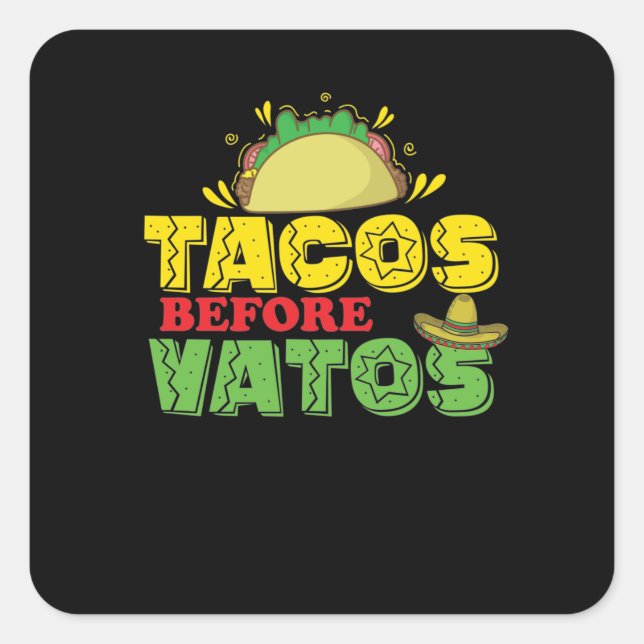 Sticker Carré Tacos : La fête de Vato (Devant)