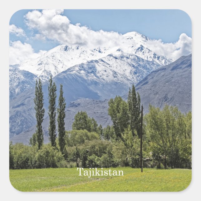 Sticker Carré Tadjikistan photo de paysage pittoresque (Devant)