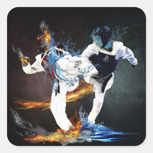 Sticker Carré taekwondo (Devant)