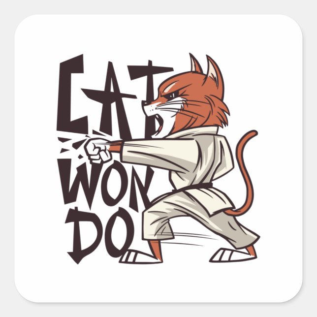 Sticker Carré Taekwondo (Devant)