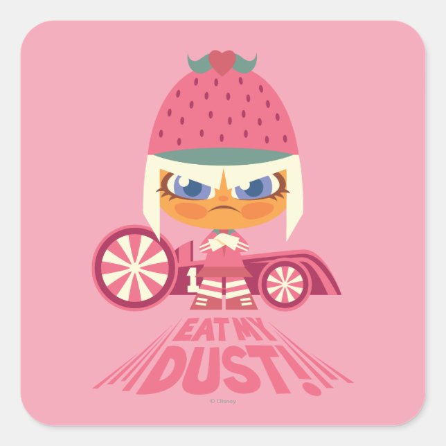 Sticker Carré Taffyta : Mange Ma Poussière (Devant)