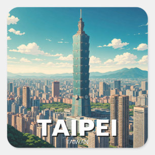 Sticker Carré Taipei 101 Taïwan
