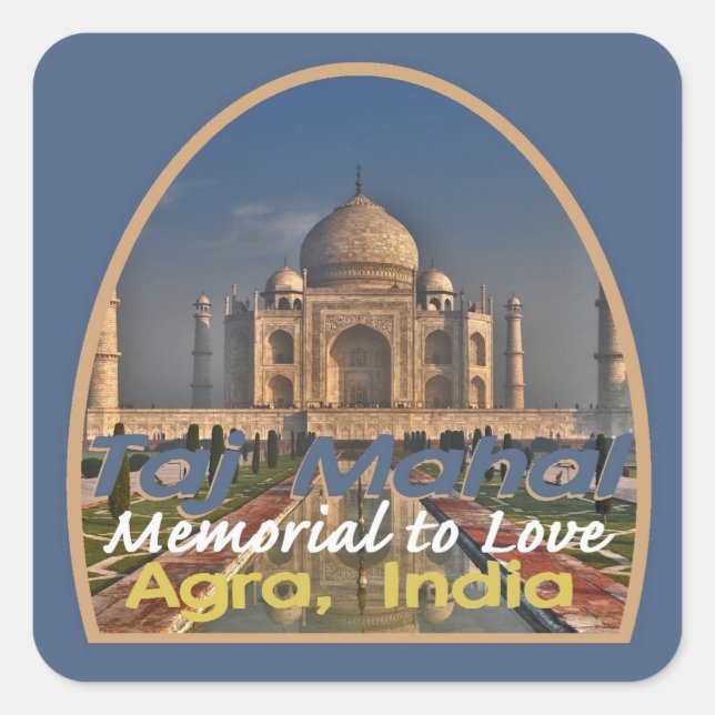 Sticker Carré TAJ MAHAL Inde (Devant)