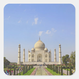 Sticker Carré Taj Mahal, un mausolée situé à Agra, en Inde,