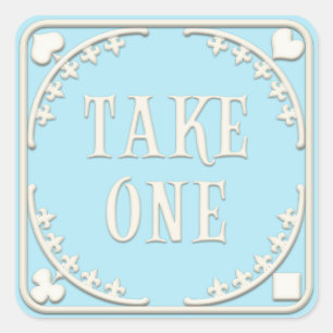 Sticker Carré "Take One" Wonderland Tea Party Enticting Blue