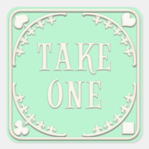 Sticker Carré "Take One" Wonderland Tea Party invitant Green