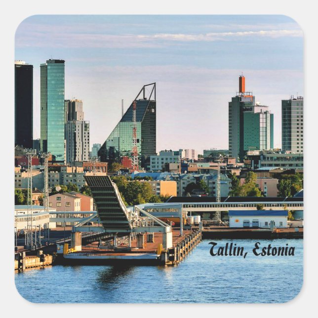 Sticker Carré Tallinn, Estonie, photo du paysage urbain (Devant)