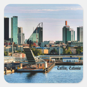 Sticker Carré Tallinn, Estonie, photo du paysage urbain