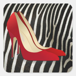 Sticker Carré talons hauts rouge