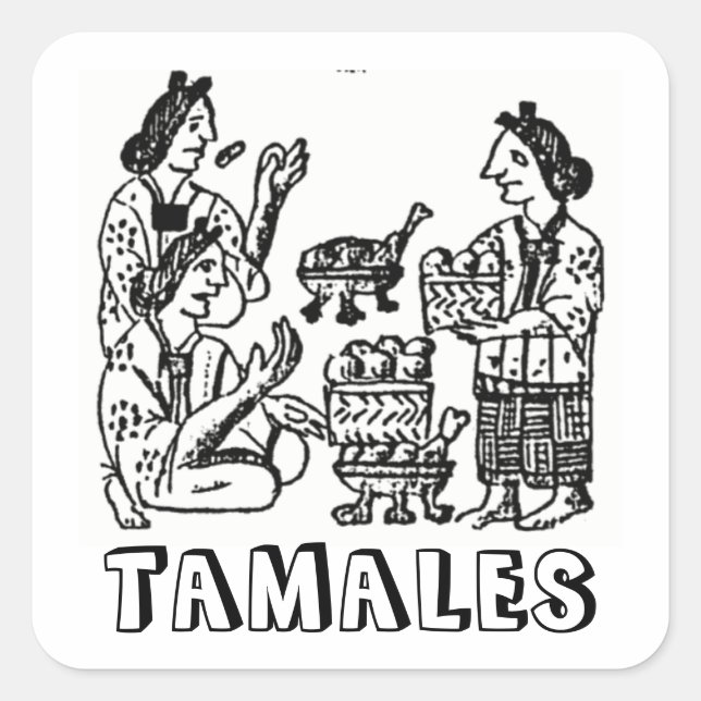 Sticker Carré Tamales (Codex florentin, XVIe siècle) (Devant)