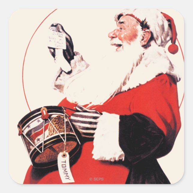 Sticker Carré Tambour pour Tommy (Devant)