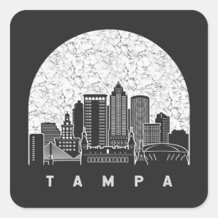 Sticker Carré Tampa Florida Skyline