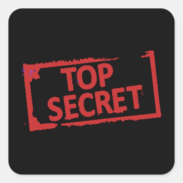 Sticker Carré Tampon secret supérieur (Devant)
