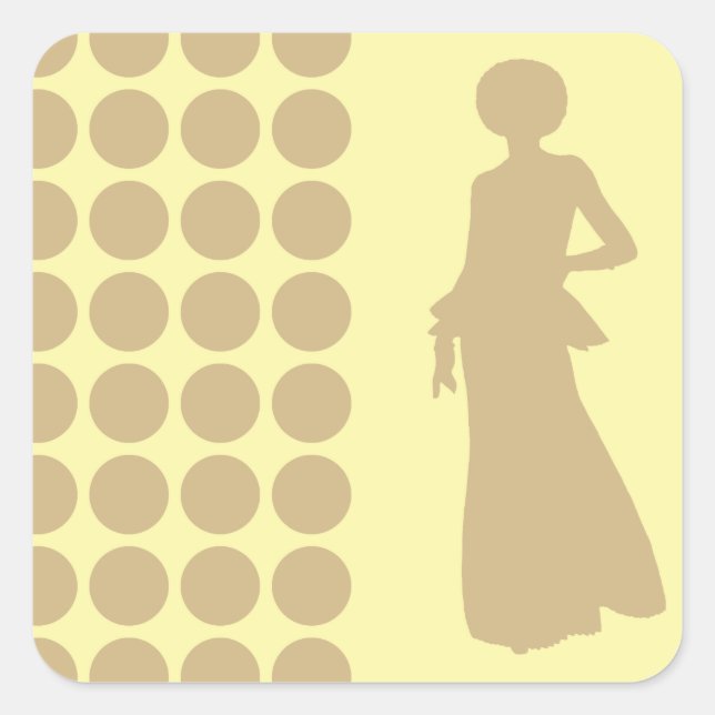 Sticker Carré Tan Crème Neutre Points Mode Silhouette (Devant)
