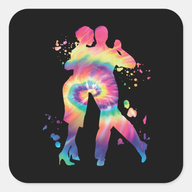 Sticker Carré Tango Argentino Danser Milonga Vals (Devant)