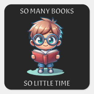 Sticker Carré Tant De Livres Si Peu De Temps