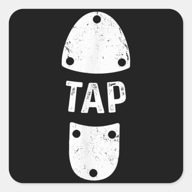 Sticker Carré Tap Dancer Chaussure Tap Dance (Devant)