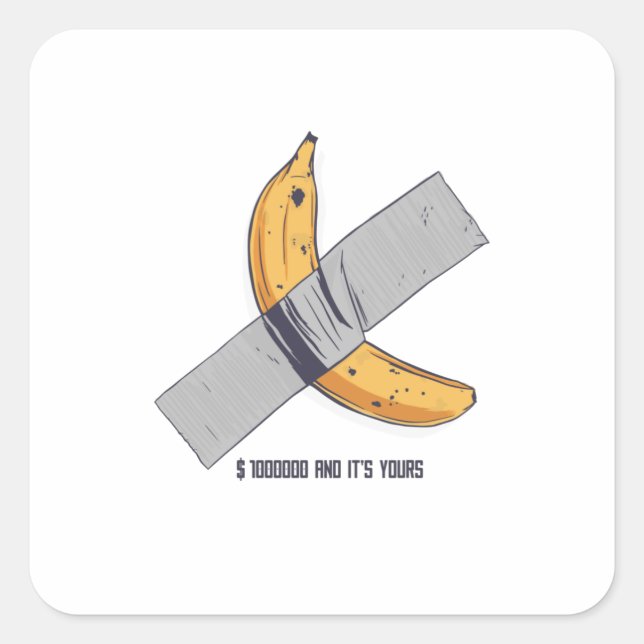 Sticker Carré Taped Banana Art (Devant)